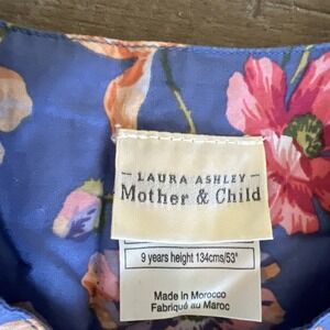 Vintage Laura Ashley Blue Floral Romper Jumpsuit Girls Size 9 years Cottage Core